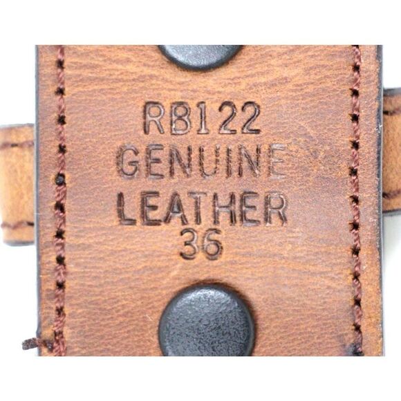 ROCKY BROWN GENUINE LEATHER 1.5"Wd COMO CANVAS CASUAL MEN'S BELT Sz 36 (B52 - Picture 8 of 11